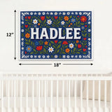 Hadlee Name Art - Floral Farmhouse personalized wall print for kids