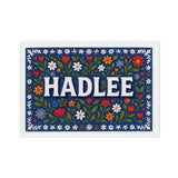 Hadlee Name Art - Floral Farmhouse personalized wall print for kids