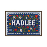 Hadlee Name Art - Floral Farmhouse personalized wall print for kids