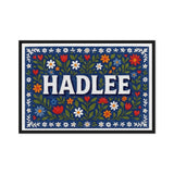 Hadlee Name Art - Floral Farmhouse personalized wall print for kids