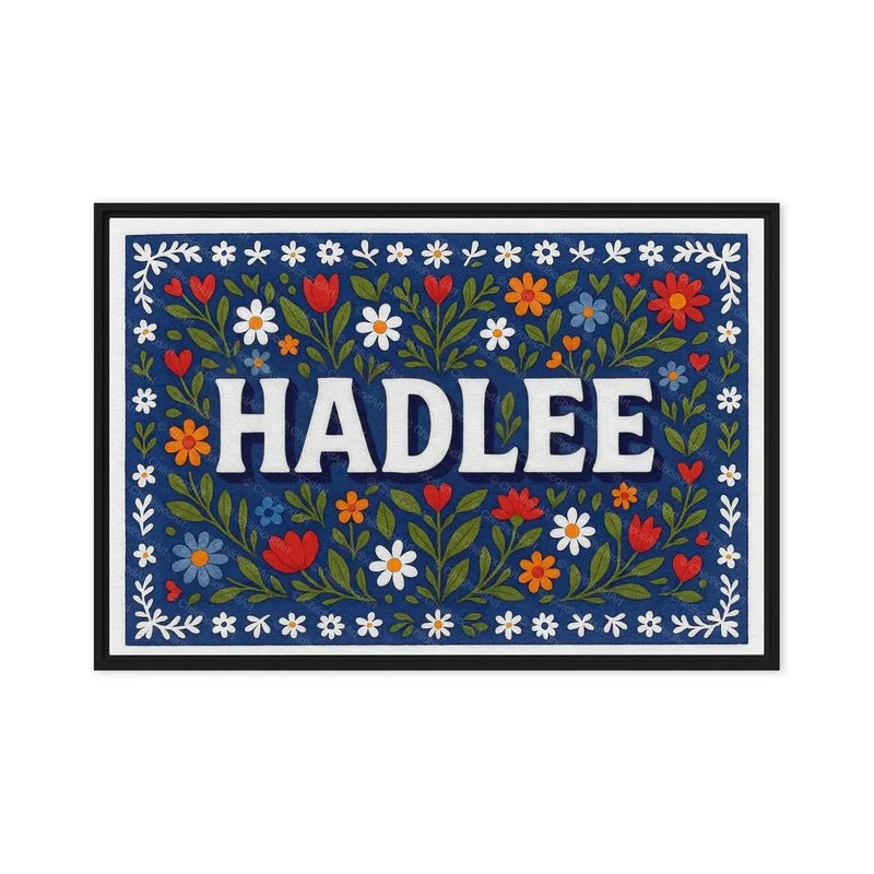Hadlee Name Art - Floral Farmhouse personalized wall print for kids