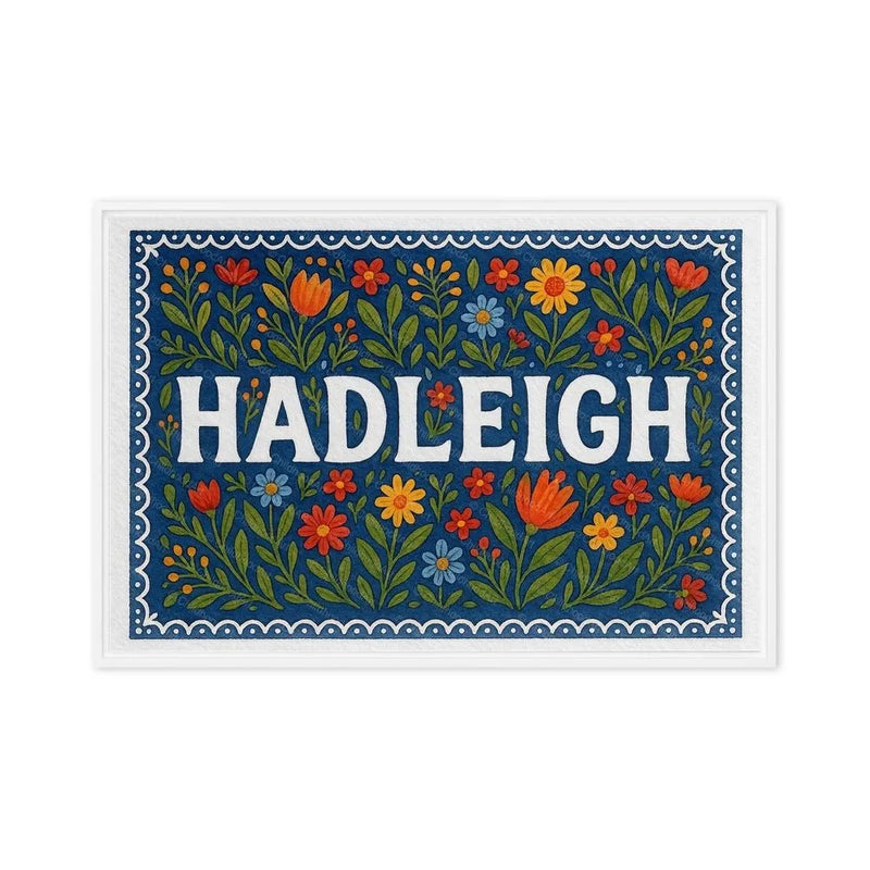 Hadleigh Name Art - Floral Farmhouse personalized wall print for kids