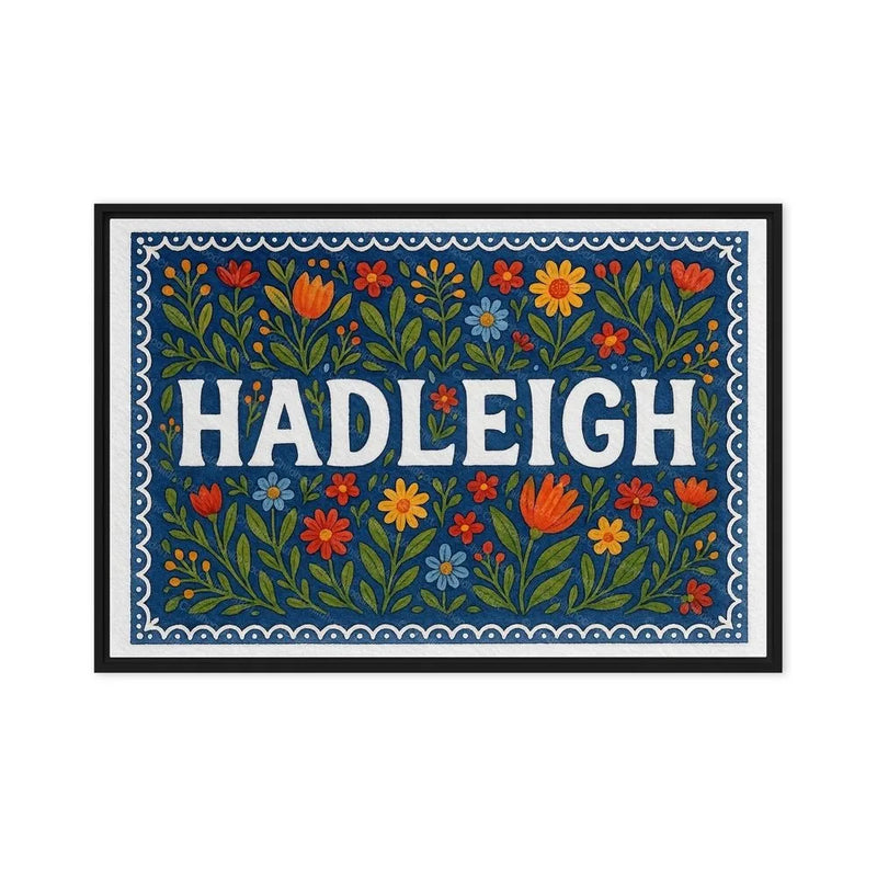 Hadleigh Name Art - Floral Farmhouse personalized wall print for kids