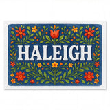 Haleigh Name Art - Floral Farmhouse personalized wall print for kids