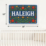 Haleigh Name Art - Floral Farmhouse personalized wall print for kids