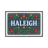Haleigh Name Art - Floral Farmhouse personalized wall print for kids