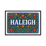 Haleigh Name Art - Floral Farmhouse personalized wall print for kids