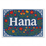 Hana Name Art - Floral Farmhouse personalized wall print for kids