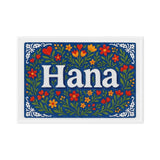 Hana Name Art - Floral Farmhouse personalized wall print for kids