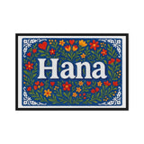 Hana Name Art - Floral Farmhouse personalized wall print for kids