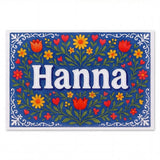 Hanna Name Art - Floral Farmhouse personalized wall print for kids