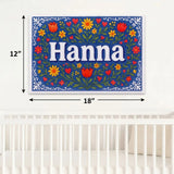 Hanna Name Art - Floral Farmhouse personalized wall print for kids