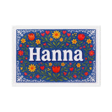 Hanna Name Art - Floral Farmhouse personalized wall print for kids