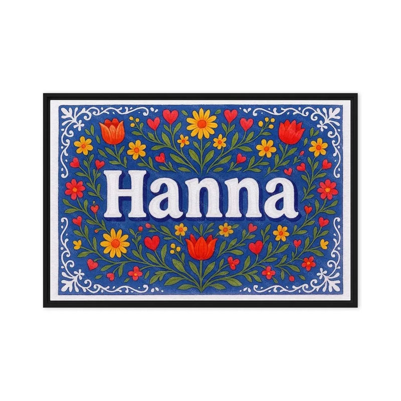 Hanna Name Art - Floral Farmhouse personalized wall print for kids
