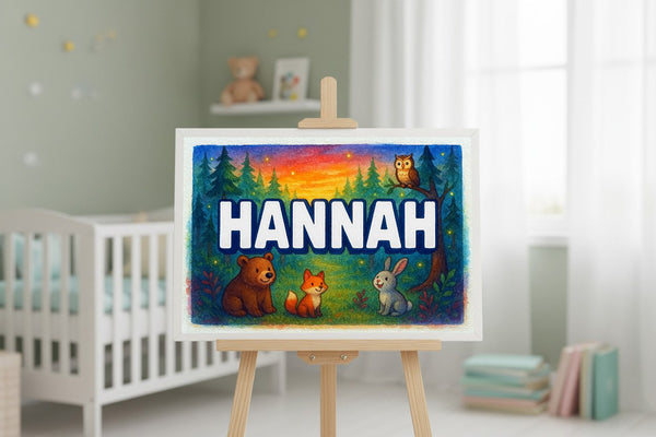 Hannah’s Personalized Forest Friends Art