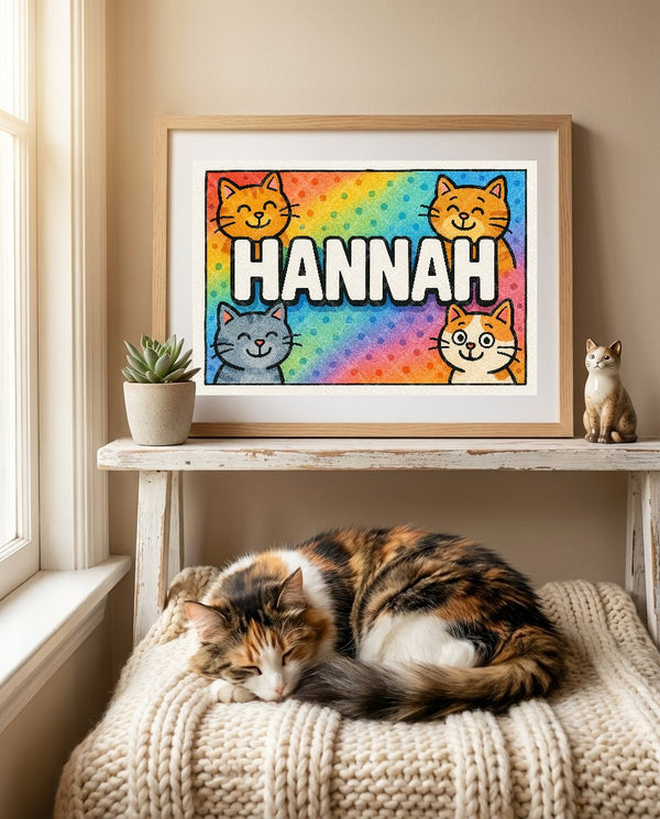 Hannah Colorful Cats Art