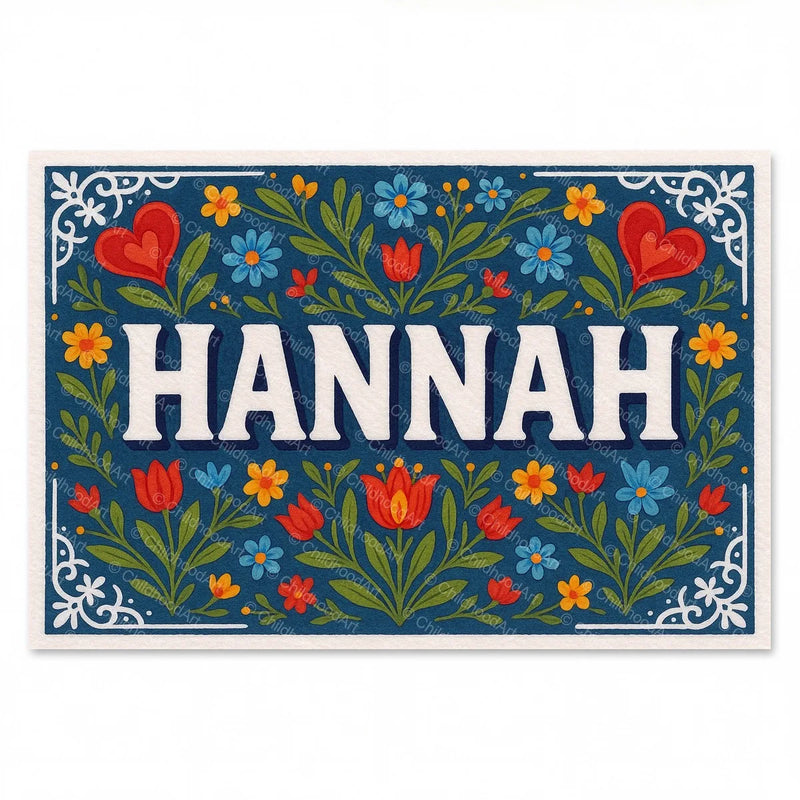 Calm personalized name art for Hannah