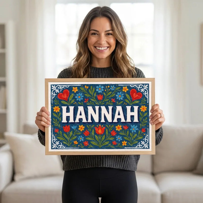 Calm personalized name art for Hannah
