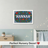 Calm personalized name art for Hannah