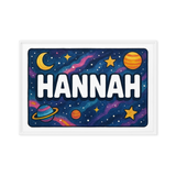 Hannah Name Art - Space Explorers personalized wall print for kids