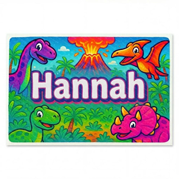 Hannah Name Art - Dinosaur Adventure Personalized Wall Art