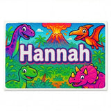 Hannah Name Art - Dinosaur Adventure personalized wall print for kids