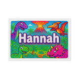 Hannah Name Art - Dinosaur Adventure personalized wall print for kids