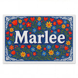 Harlee Name Art - Floral Farmhouse personalized wall print for kids