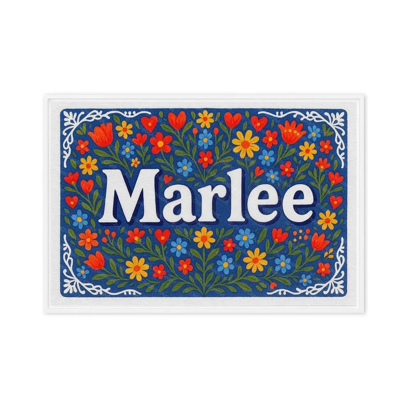 Harlee Name Art - Floral Farmhouse personalized wall print for kids