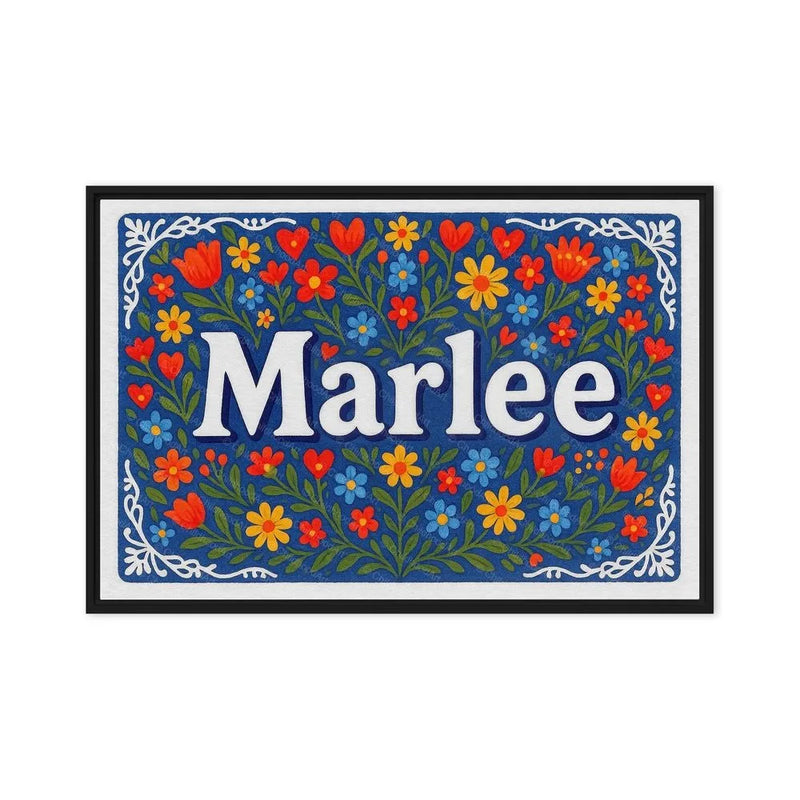 Harlee Name Art - Floral Farmhouse personalized wall print for kids