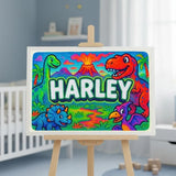 Harley Name Art - Dinosaur Adventure personalized wall print for kids
