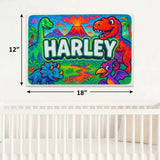 Harley Name Art - Dinosaur Adventure personalized wall print for kids