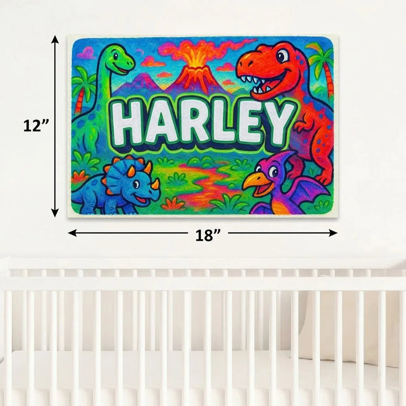 Harley Name Art - Dinosaur Adventure personalized wall print for kids