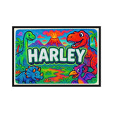Harley Name Art - Dinosaur Adventure personalized wall print for kids
