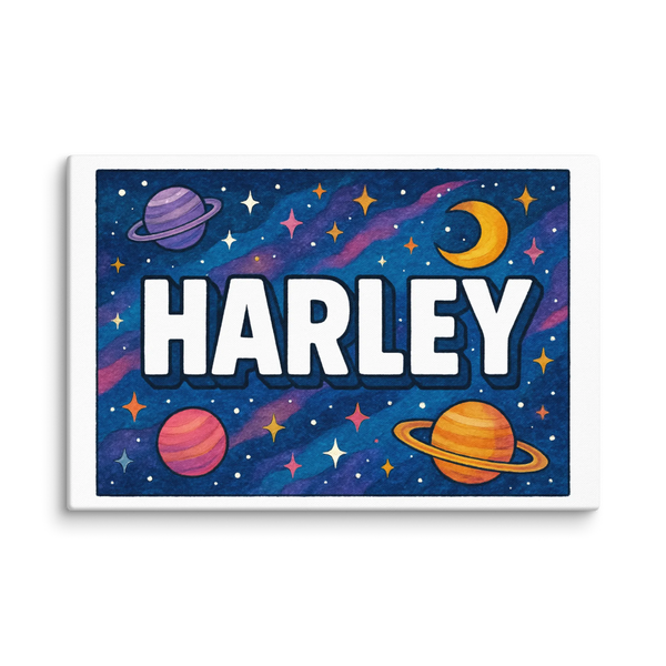 Harley Name Art - Space Explorers Personalized Wall Art