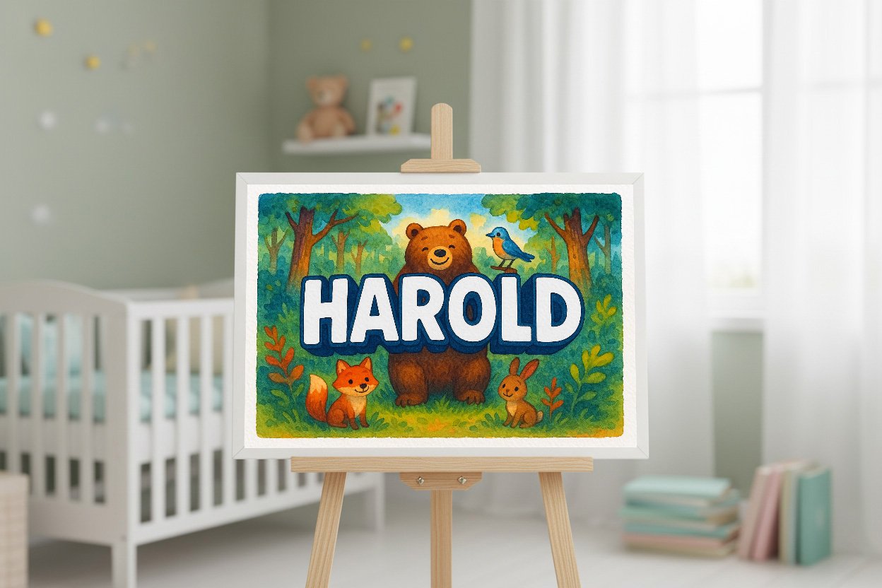 Personalized name art for Harold