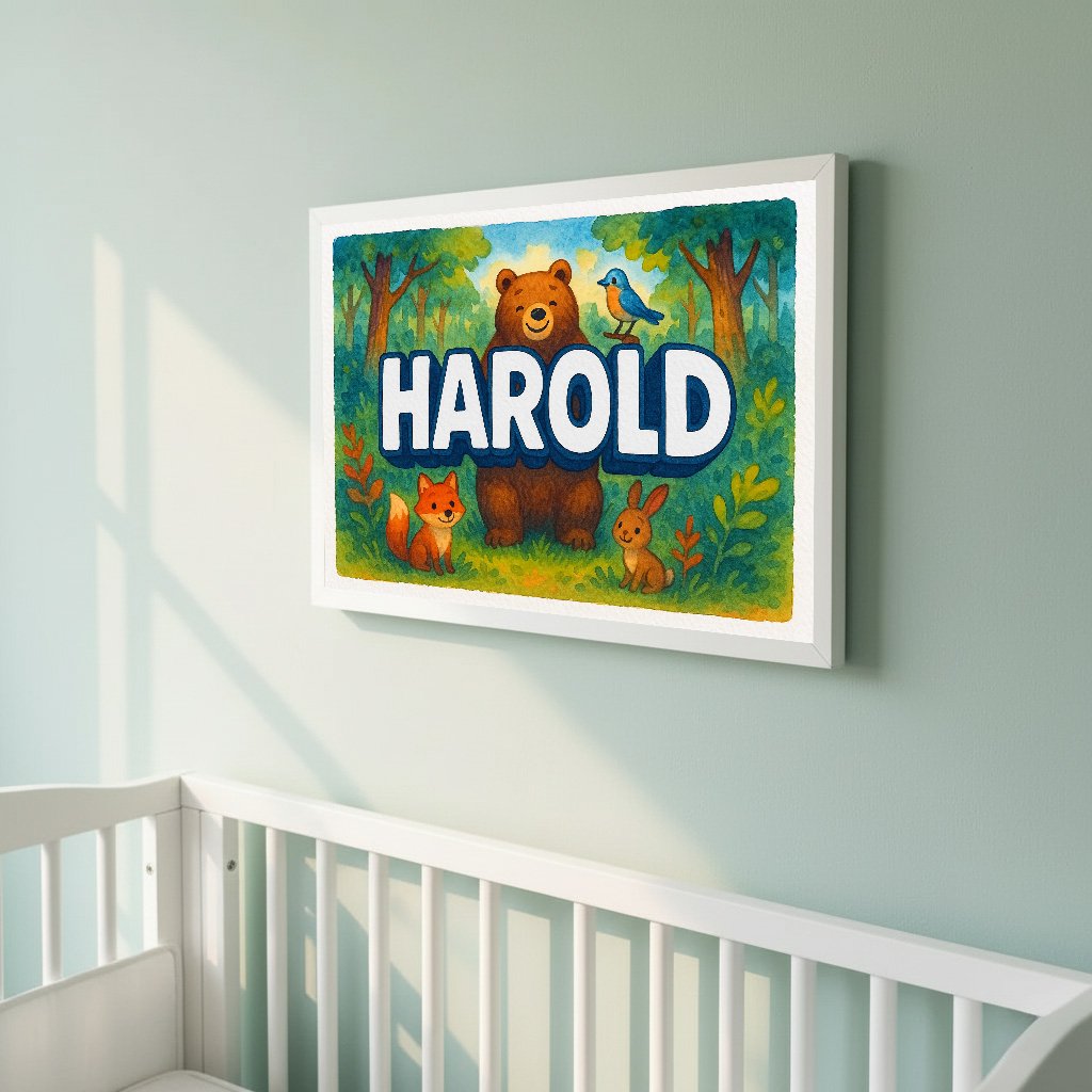 Personalized name art for Harold