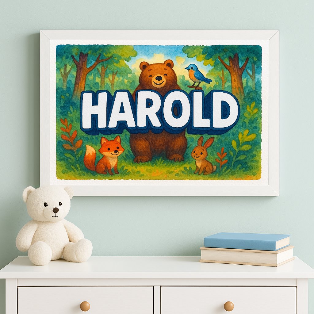 Personalized name art for Harold