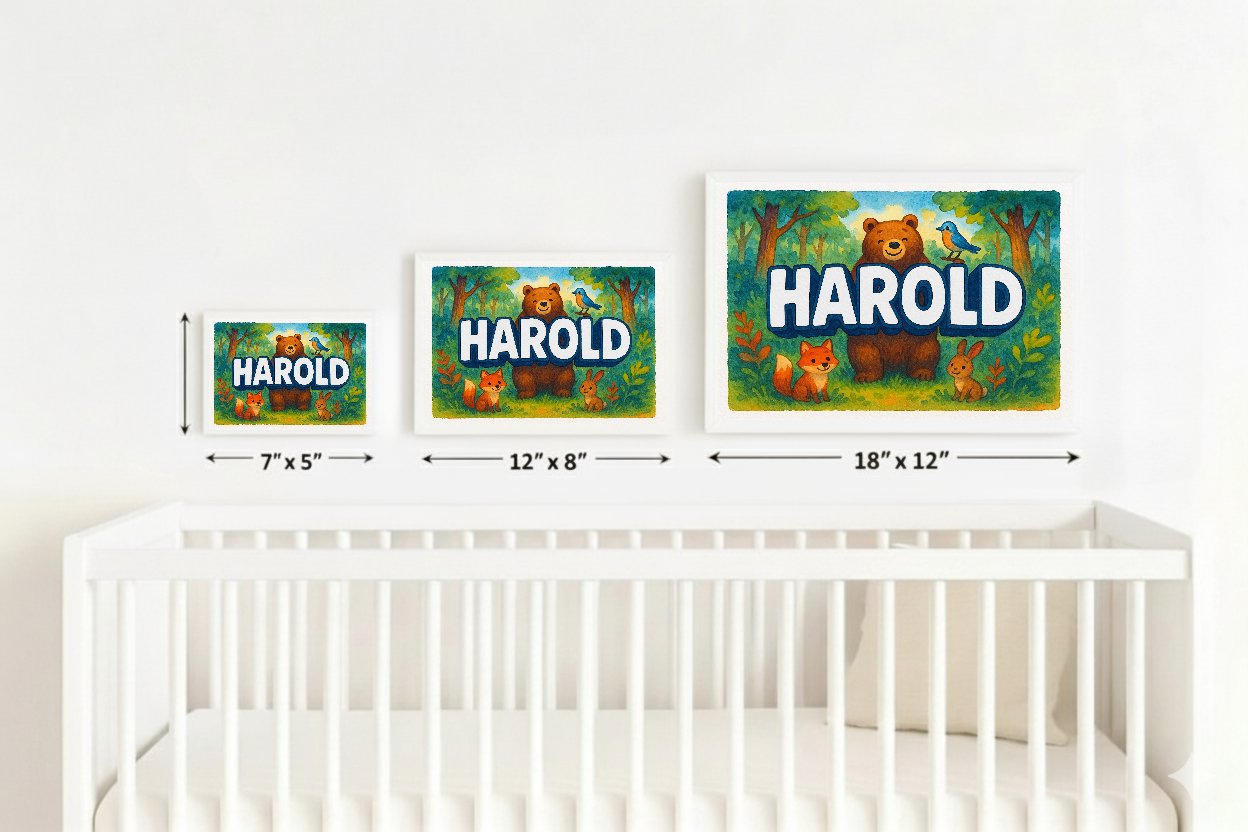 Personalized name art for Harold