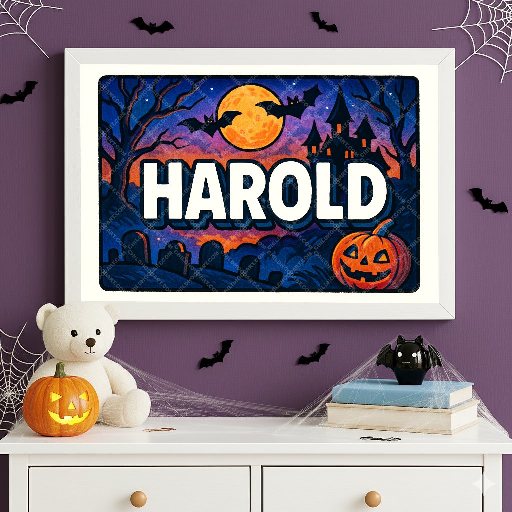 Personalized name art for Harold