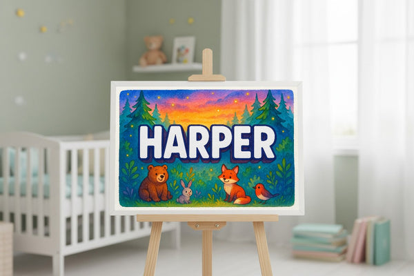 Harper’s Personalized Forest Friends Art