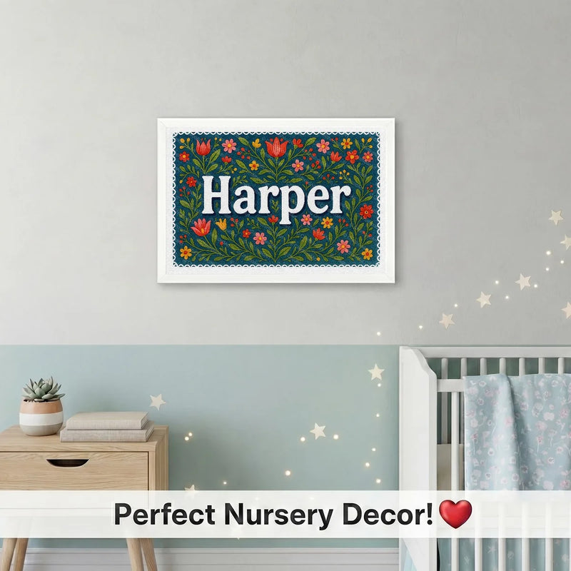 Calm personalized name art for Harper