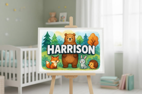 Harrison’s Personalized Forest Friends Art