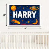 Harry Name Art - Space Explorers personalized wall print for kids