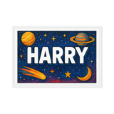 Harry Name Art - Space Explorers personalized wall print for kids