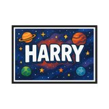 Harry Name Art - Space Explorers personalized wall print for kids