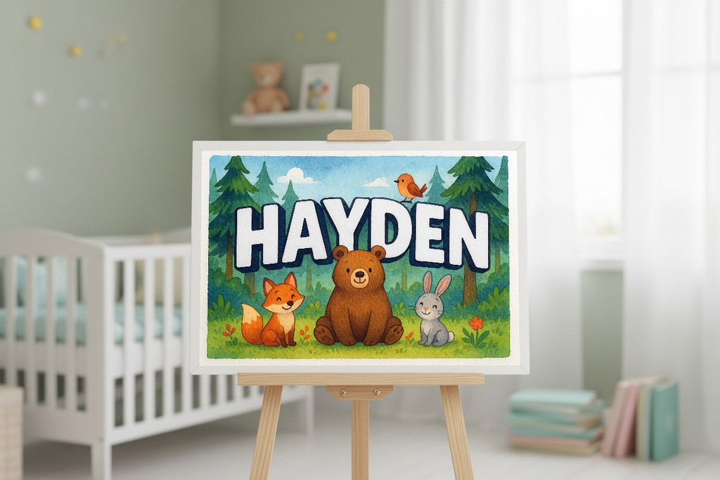 Personalized name art for Hayden