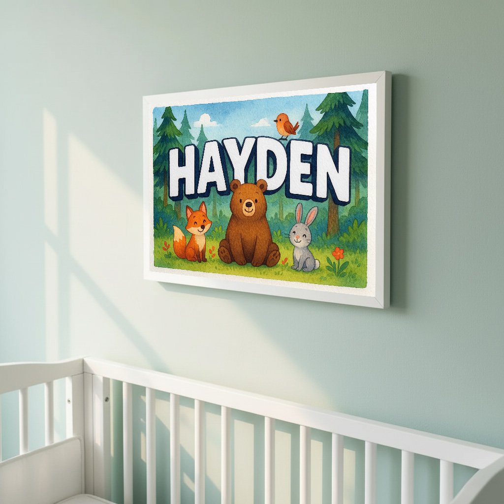 Personalized name art for Hayden