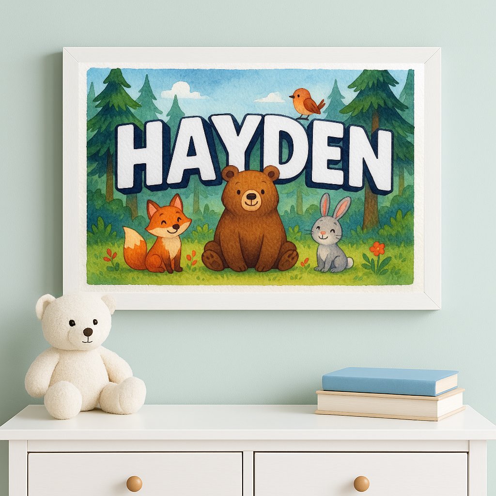 Personalized name art for Hayden