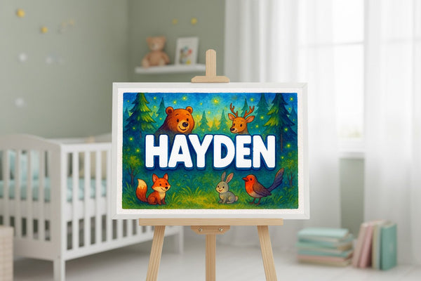 Hayden’s Personalized Forest Friends Art